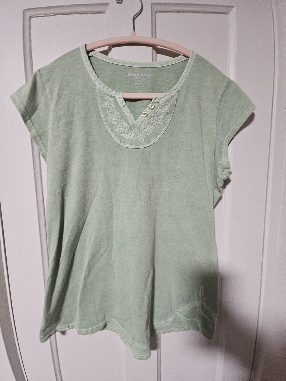 Woolrich Embroidered Tee | Sage Green | Size M